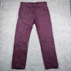 Levis 501 Original White Oak Cone Denim Jeans Mens 36x34 Burgundy Button Fly